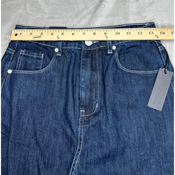 Blank NYC Womens High Waist Denim Dark Blue Maxi Skirt Size 26 - Picture 11 of 14
